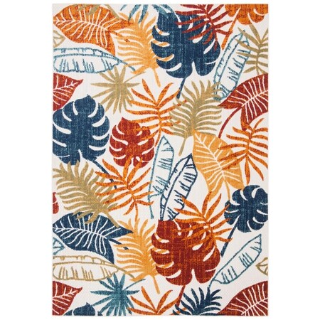 Safavieh 6 x 9 ft. Cabana Indoor & Outdoor Rectangle Power Loomed Rug Creme & Red CBN831A-6